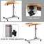 Bureau ajustable pour ordinateur portable avec support et roulettes