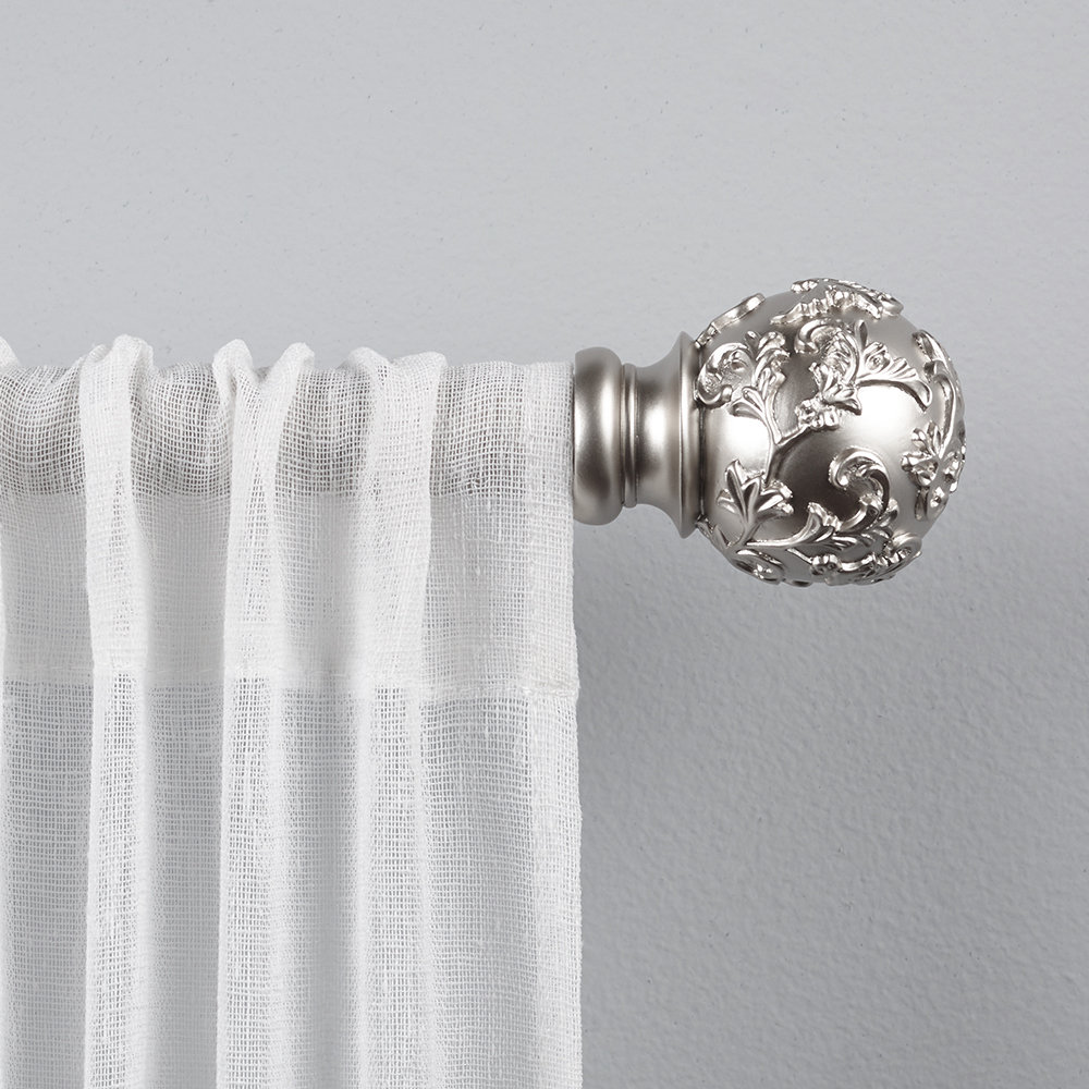 Jewett Adjustable Vine Curtain Rod, 36" - 72", Matte Silver
