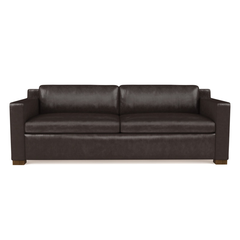 Canapé Mercer, H 33,5 po x l 84 po x P 44 po, Brume moelleuse en velours, Brun foncé