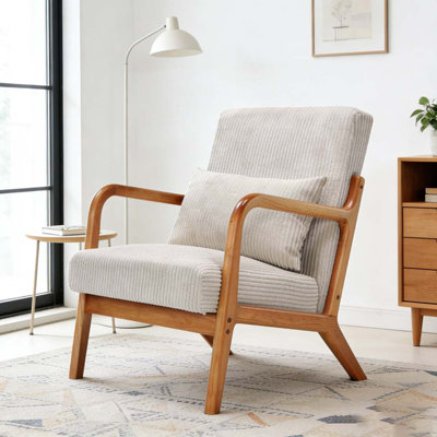 Chaise d'appoint moderne, fauteuil avec fauteuils et coussin