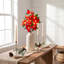 28 po Branche de poinsettia artificielle pré-éclairée avec 20 lumières DEL