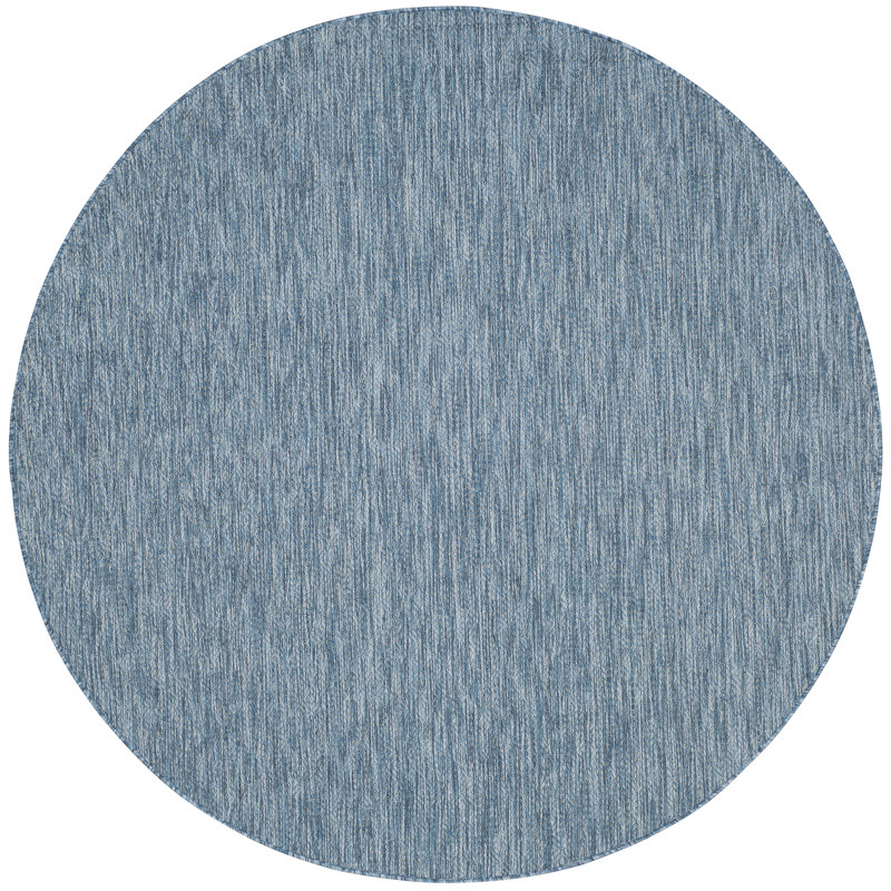 Sayed Performance Solid Color Indoor/Outdoor Area Rug, Round 7'1"