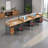 Rectangle 3 Person Office Cubicle Desk-126182639