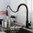 Matte Black Touch Kitchen Faucet With Pull Down - Stainless Steel, 360-Degree Rotating Nozzle For Sink Effective Sanitizing, Wrist-Enabled, Corrosion & Rust , Single Handle Water Temperature And Flow