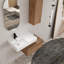 Meuble-lavabo mural 30 po avec lavabo en résine et armoire latérale, tiroir à fermeture en douceur
