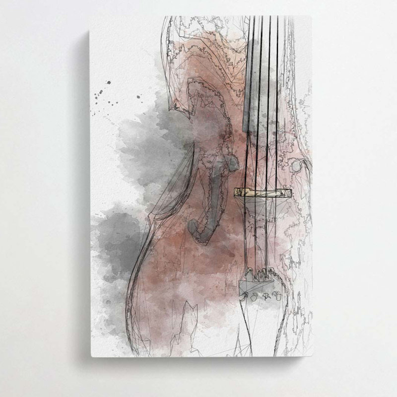 Cello in Abstract - Wrapped Canvas, 76cm H x 50cm W x 3cm D
