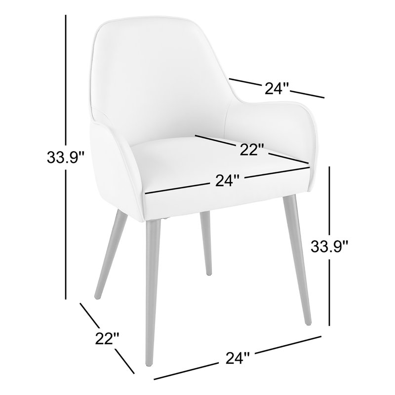 Chaise de salle à manger avec accoudoirs Tushima (ensemble de 4), Orange