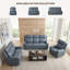 Canapé inclinable électrique Reid 58 po en cuir avec port USB - Bleu-529698290