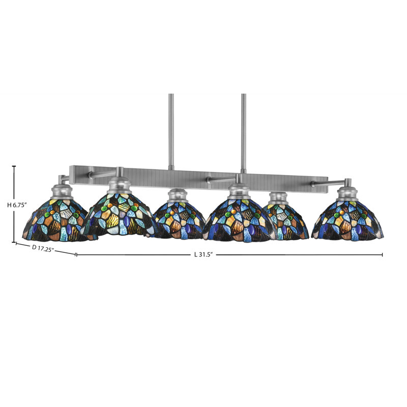 Barre d'éclairage 6 lumières Edge, Nickel brossé