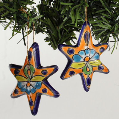Talavera Stars Ceramic Hanging Figurine Ornament -  The Holiday Aisle®, BAC769FA230B4A86BD888C8567DDF43A