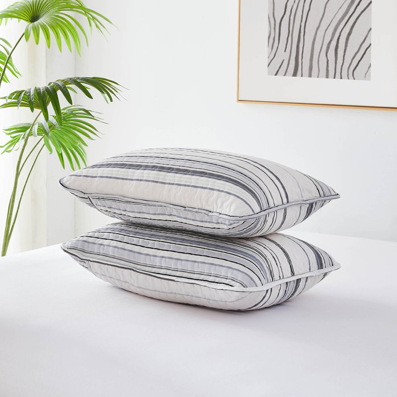 Coastal Grey Full Microfiber Reversible Quilt Set