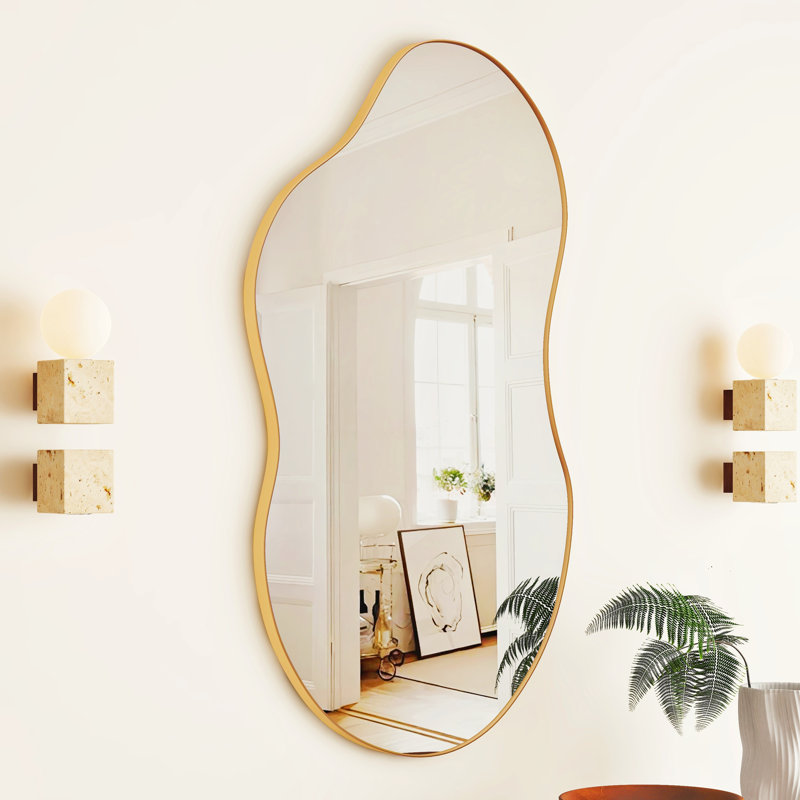 Miroir mural Ashane, Laiton antique, 32 po x 19 po