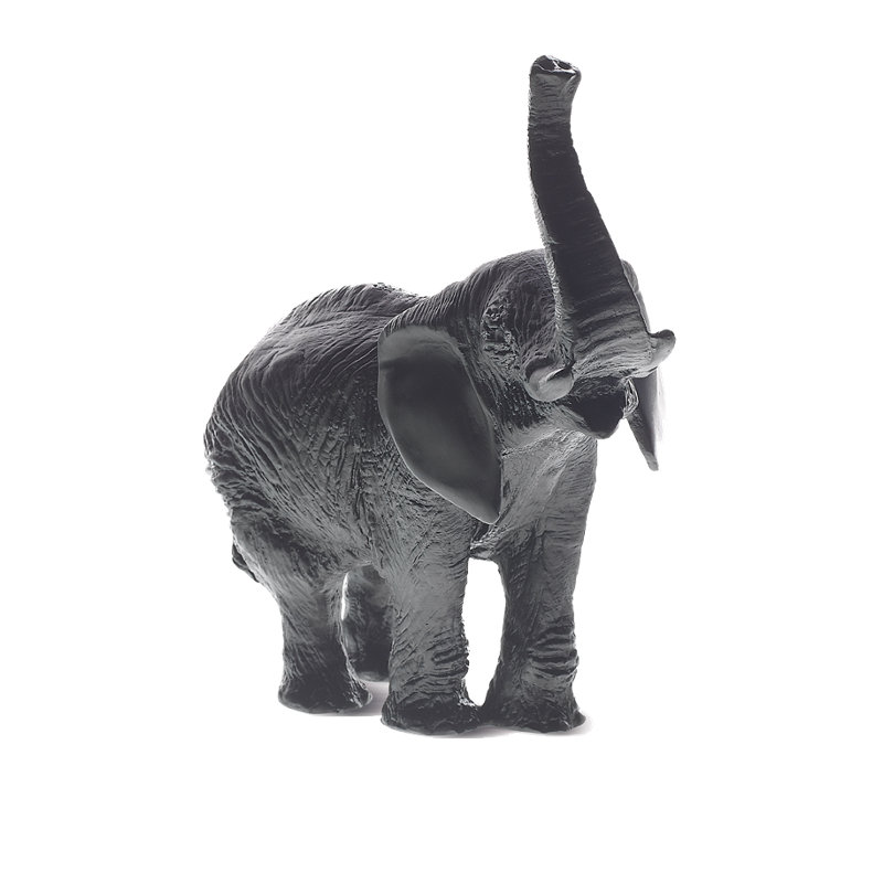 Elephant by Jean-François Leroy Figurine, 8.8" H x 3.9" W x 9" D, Black