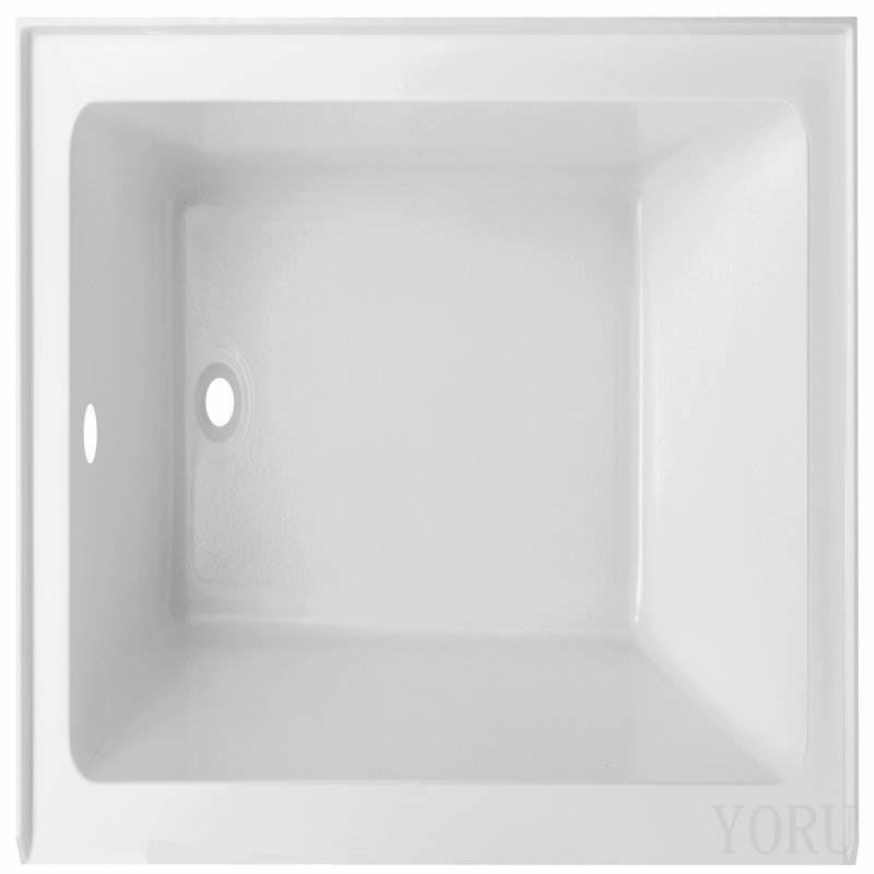 Baignoire en alcôve 54 po x 32 po - Baignoire de trempage en acrylique avec tablier intégré, drain à gauche, installation à trois parois, baignoire de salle de bain moderne
