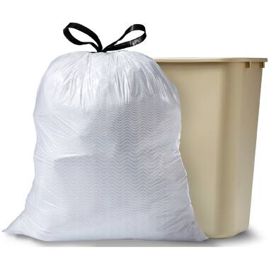 simplehuman Code H Custom Fit Drawstring Trash Bags, 240 Roll Pack, 35  Liter / 8 Gallon, White