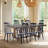 Delphina 17.3" Wide Modern Black Wood Windsor Dining Chairs-124361754