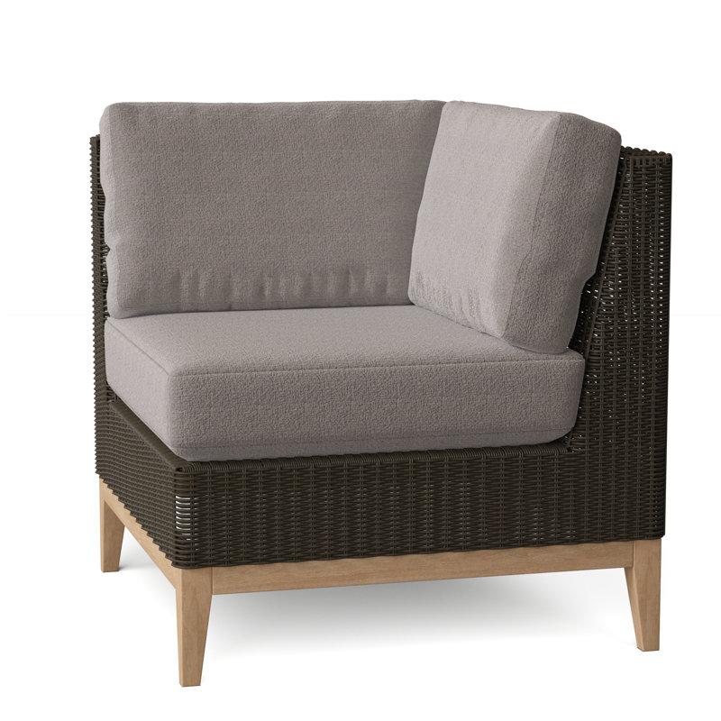 Frances Outdoor Corner Wedge Lounge Chair, Ash, Frances Black
