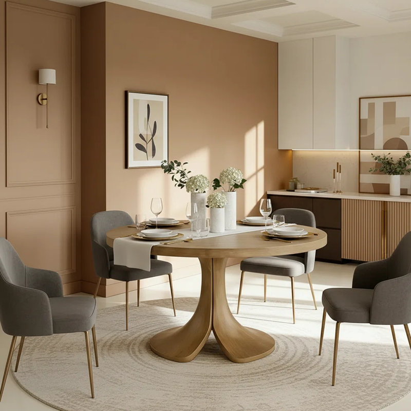 Table de salle à manger Aurora Luxury, H 29,52 po x L 59,06 po x l 59,06 po