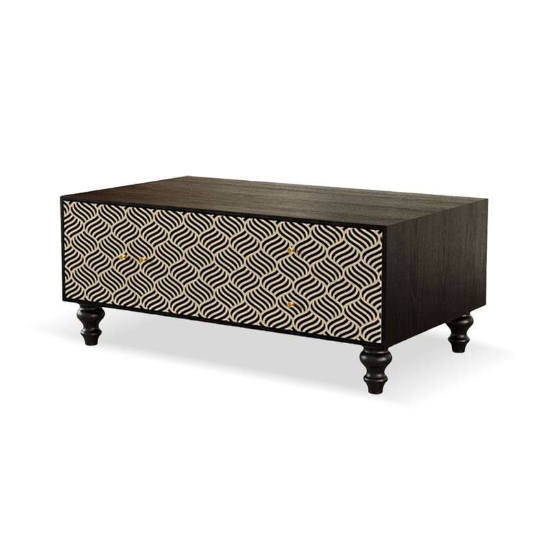 Table basse rectangulaire en bois massif 47,24 po