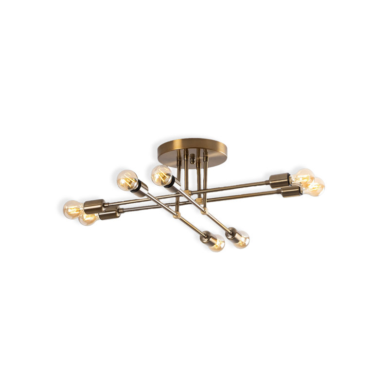 Plafonnier linéaire moderne 8 lumières Spoutnik