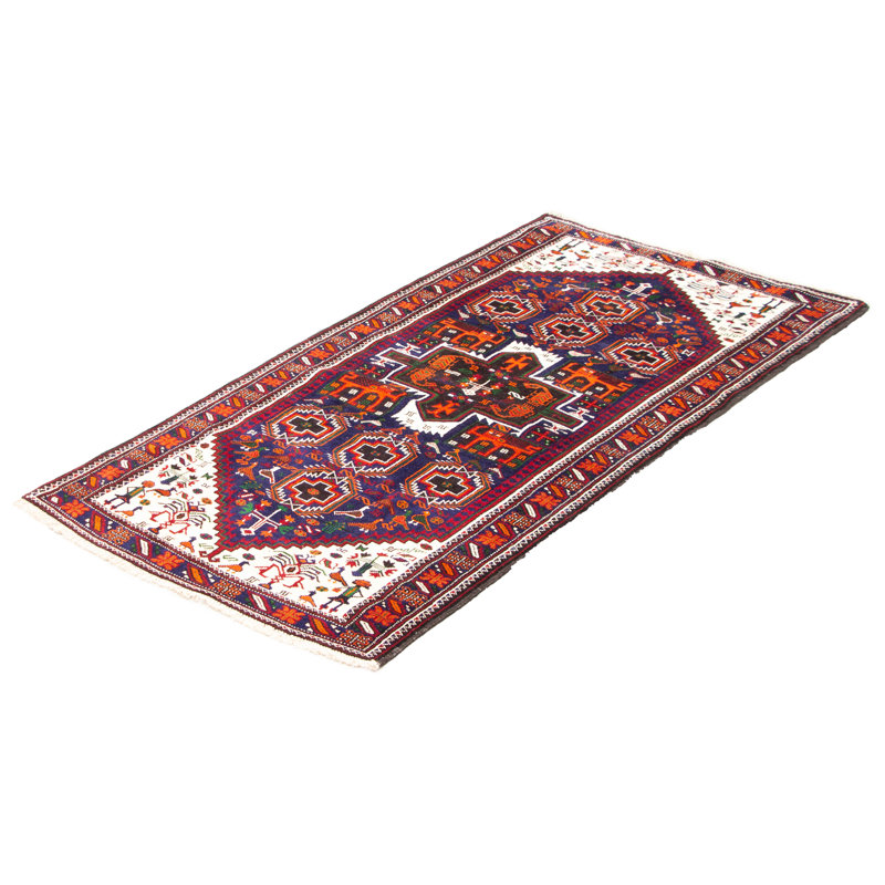 Tapis unique en laine noué à la main nouvel âge de 3 pi 8 po x 7 pi 3 po Royal