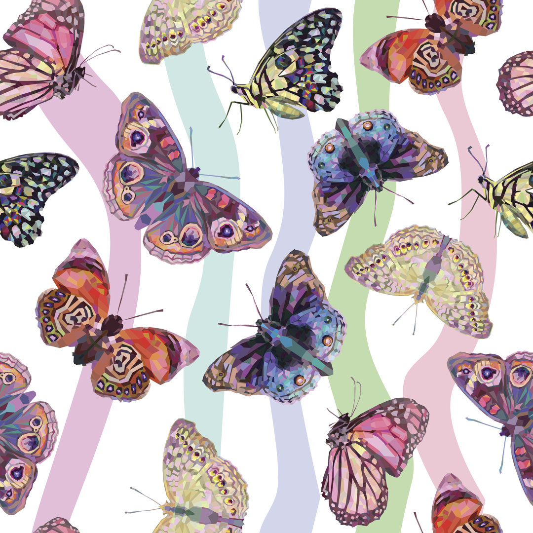 Ozawkie Butterflies von SofiKarimova - Grafik auf Leinwand - Wrapped Canvas