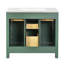 Ensemble de meuble-lavabo 72 po avec lavabo en céramique (séparé), meuble-lavabo simple autoportant moderne avec tiroirs et armoires, meuble de rangement pour la salle de bain, ensemble de meuble-lavabo avec cadre en bois massif, vert