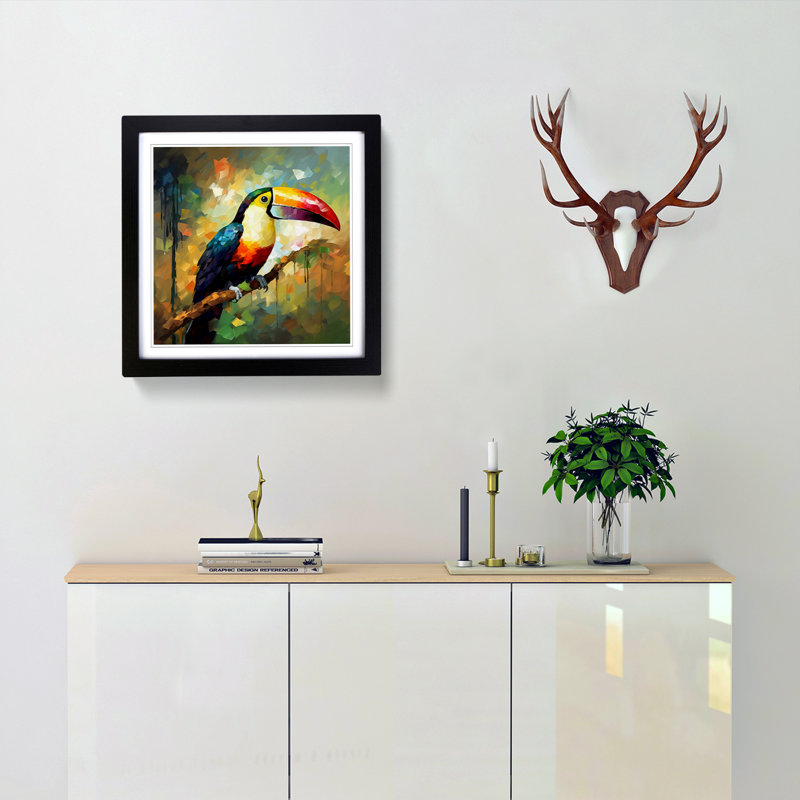 Toucan Impressionism - Framed Print, Black