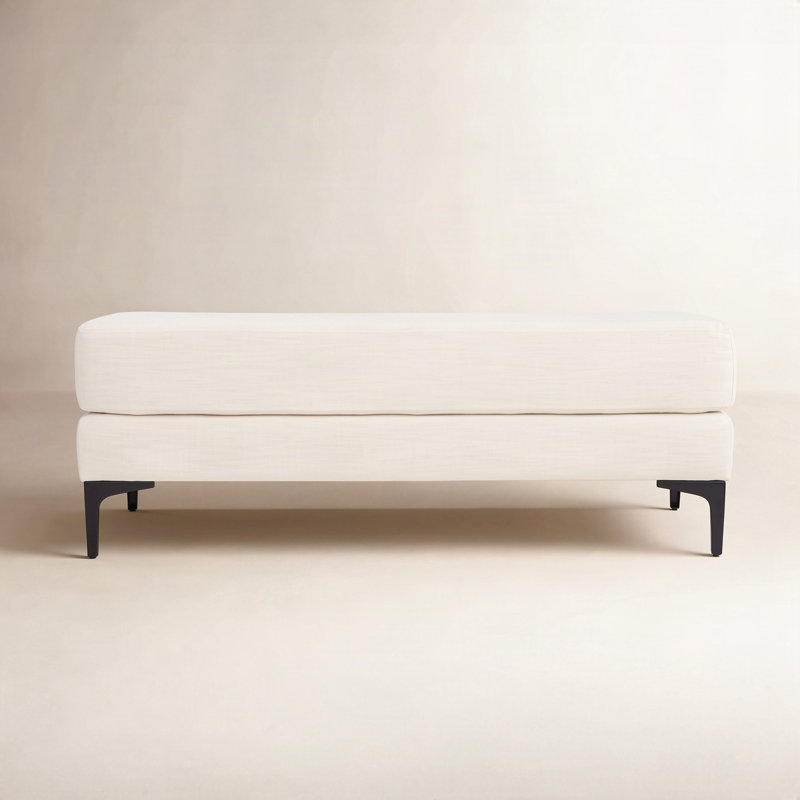 Lennie Faux Leather Upholstered Bench, Cream