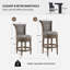 Tabourets de bar rembourrés Elveria avec structure en bois et garniture cloutée-106913300-106913302