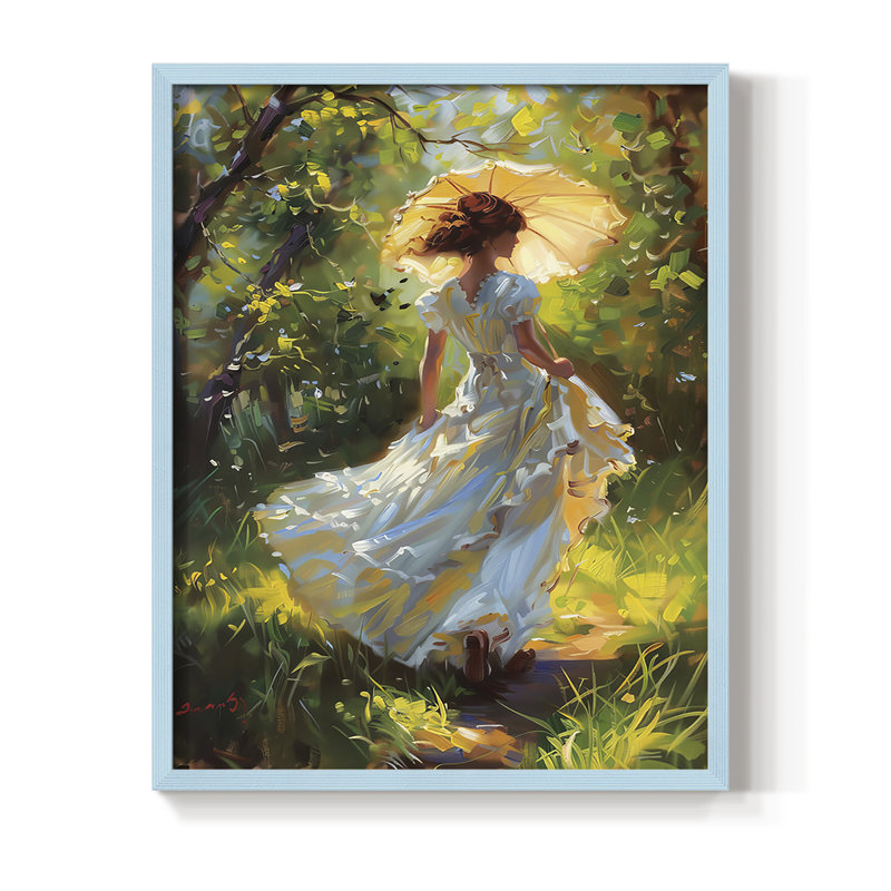 «WOMEN Series DCCDXCIV», reproduction encadrée - bois massif, H 30 po x l 24 po, Bleu