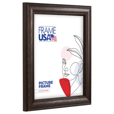 Cadre photo 5 x 7 Americana rouge, moulure de bois de 1,25 pouce, verre et support inclus, cadre de présentation murale pour art, affiches ou photos, cadre 