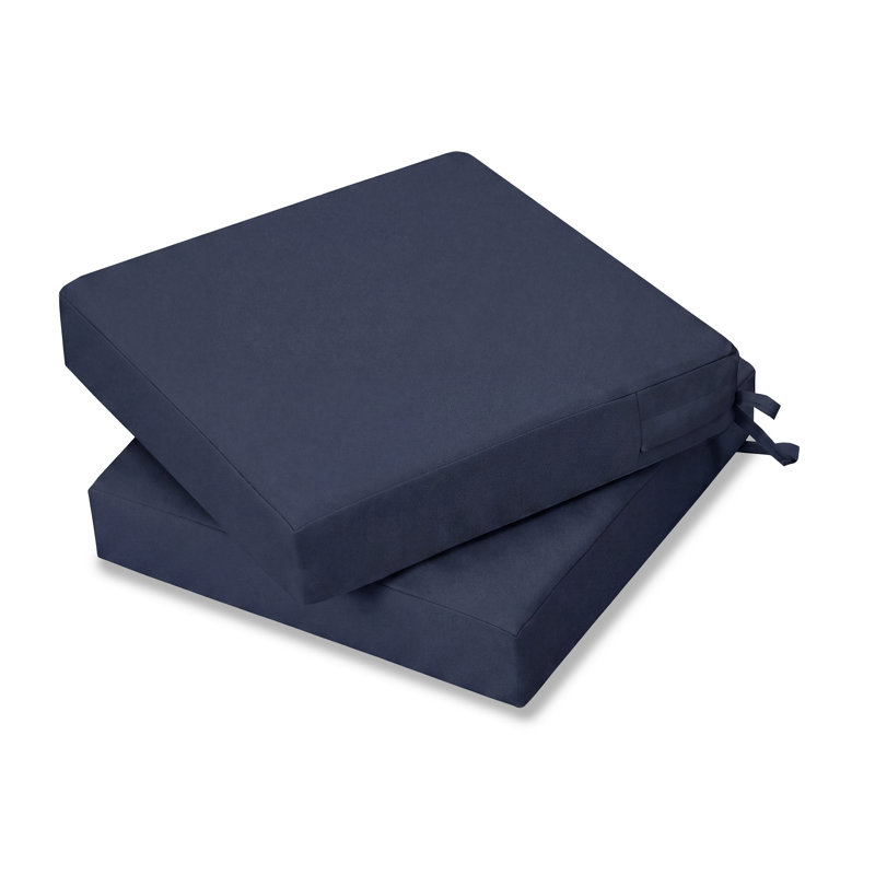 Coussins de siège d'extérieur imperméables pour meubles de patio, 3", L 20 po x P 20 po, Marine