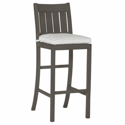 Club Powder Coated Aluminum Outdoor 30'' Bar Stool with Cushion