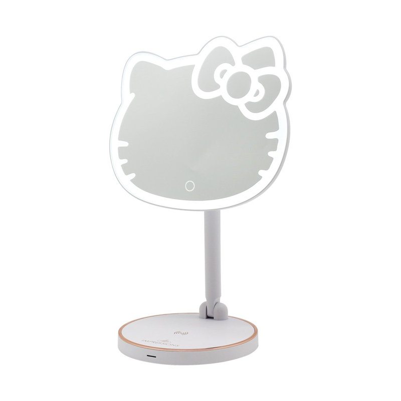 Hello Kitty Tabletop Mount LED Rechargeable Makeup Mirror with 360 Degree Rotation and Touch Sensor