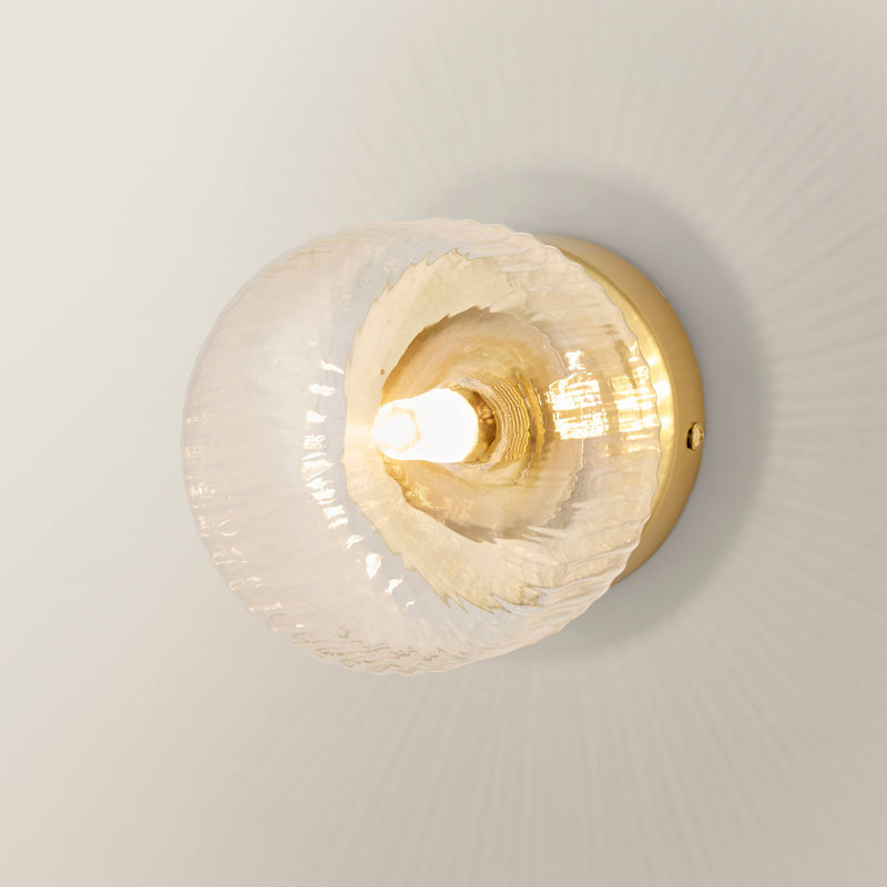 Allea Flush Mounted Sconce, 2, Clear, Brushed Gold