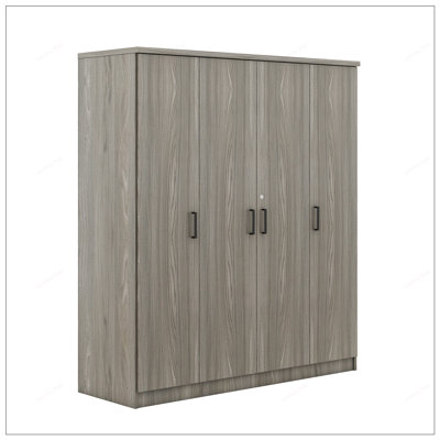 Versatile 4-Door Wardrobe with Locking Drawer for Secure and Organized Bedroom Storage