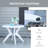 Patio Dining Table With Umbrella Hole, Round Outdoor Bistro Table 36.25 Inch, Plastic Garden Table For Lawn, Backyard, Balcony, White