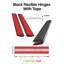 4x 200 mm Black Acrylic Flexible Hinges, Self-Adhesive, No Glue Required
