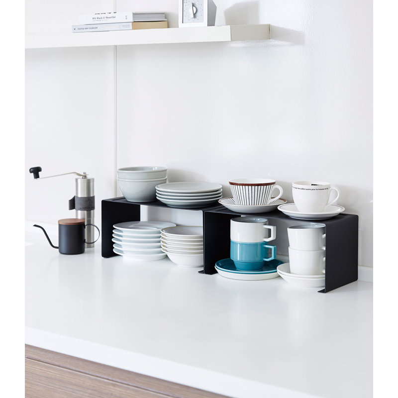 Stackable Spice Rack, 5.51" H x 12.01" W x 5.51" D, Black