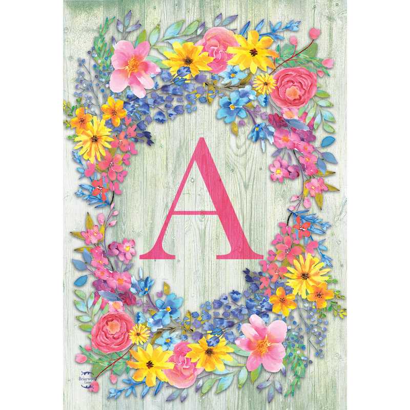 Spring Monogram Letter A Garden Flag