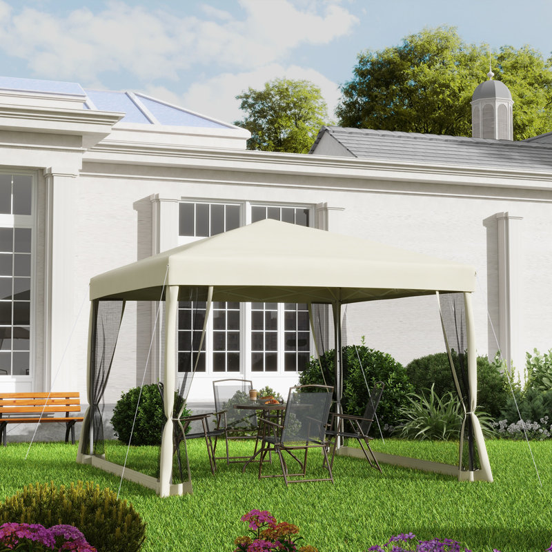 Auvent avec filet 10 'x 10' Zermeno, moustiquaire instantanée, tentes pour fêtes