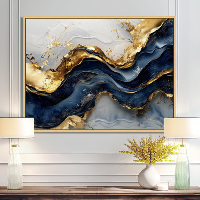 Altura turquoise rivière de Nero Marquina Art marbre I - Art mural abstrait en marbre