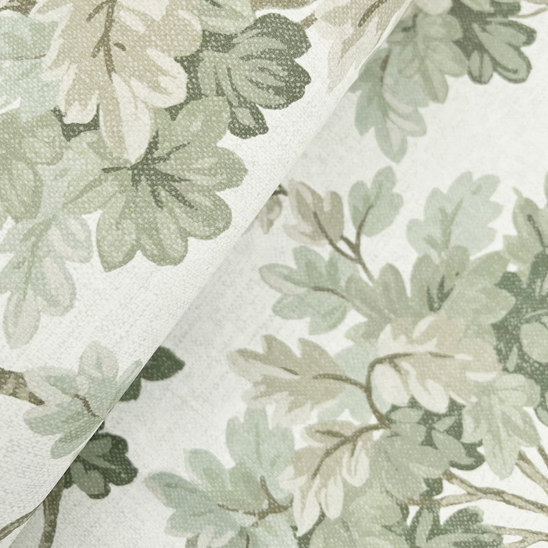 Oakcliff Stone Leaf Trail Wallpaper, Green