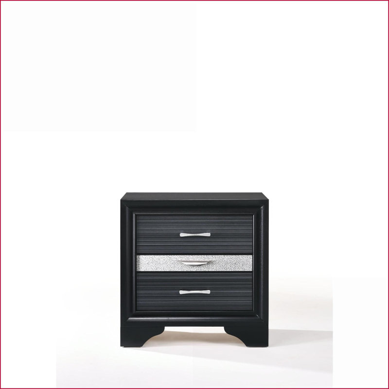 Table de chevet avec 2 tiroirs Naima Rangement à bijoux