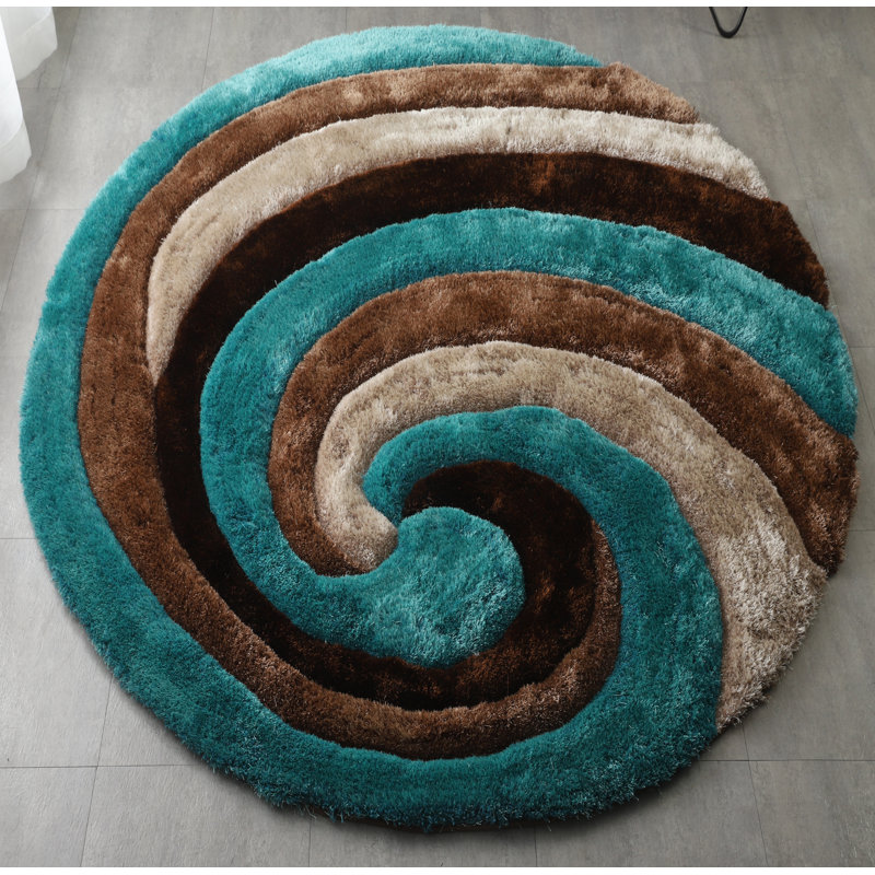 Thionville Abstract Indoor Rug, Round 7'