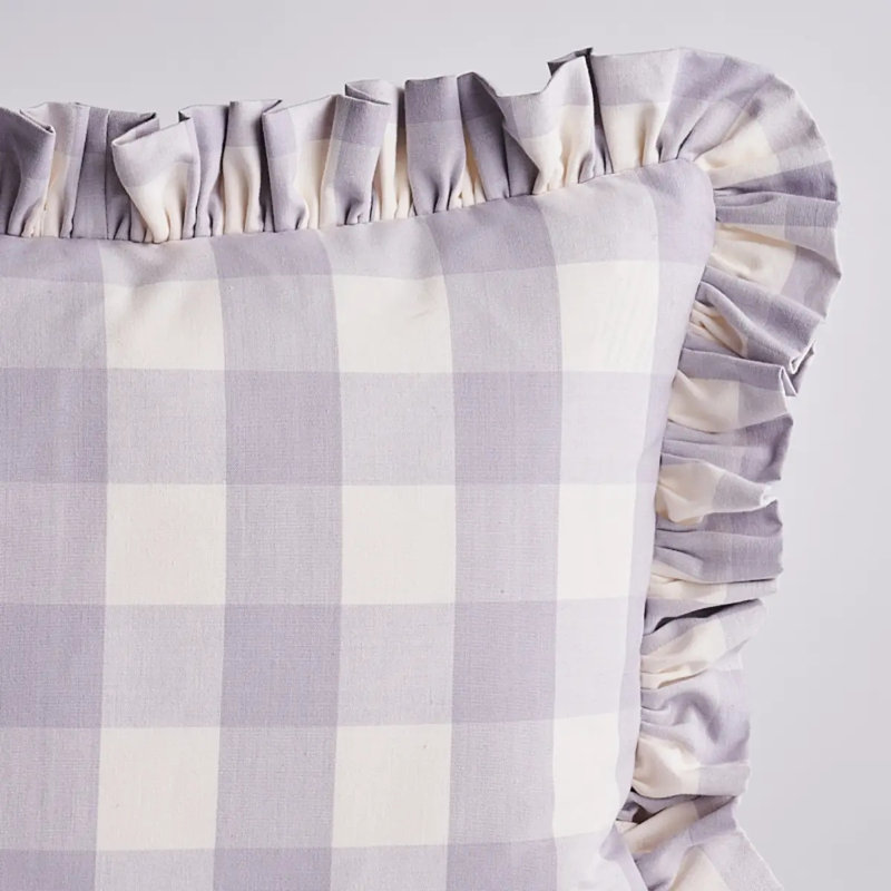 Coussin en coton Camden, 14 po x 20 po, Lilas/blanc