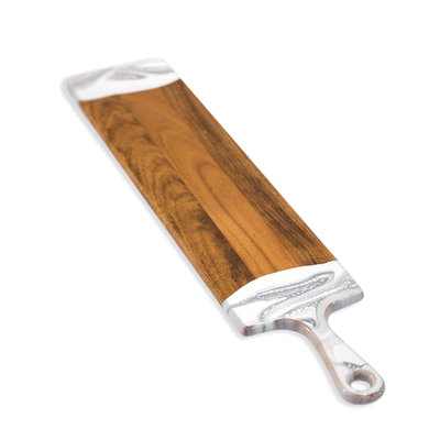 Plateau de fromage baguette en acacia fabriqué à la main Aleene 5 po x 24 po Aleene