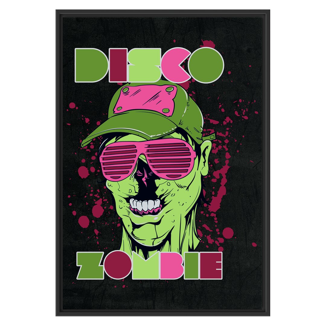 Gerahmtes Wandbild Disco Zombie black