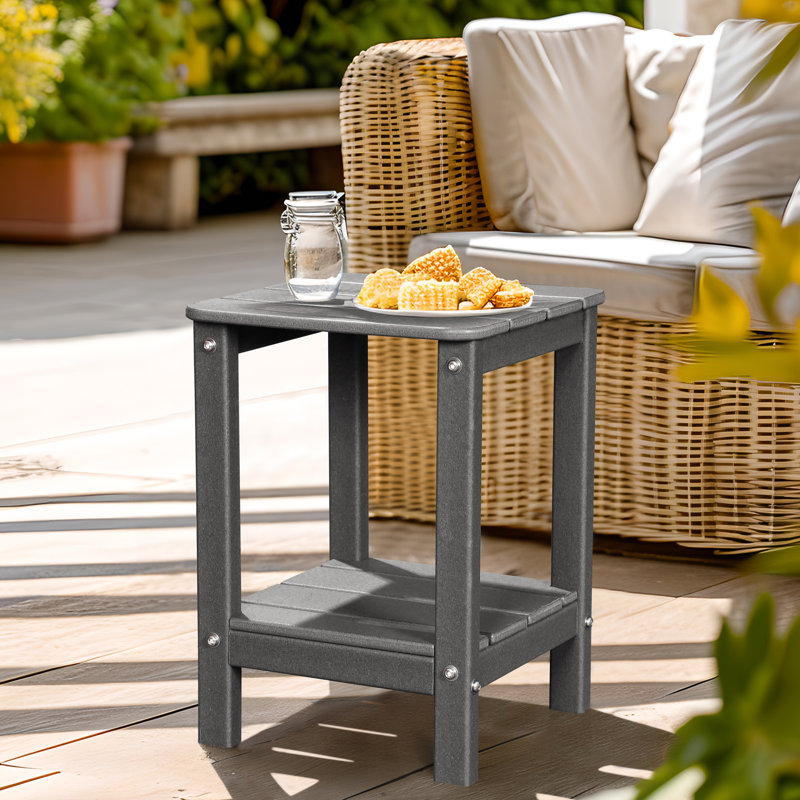 Square 12.5 "L x 13.1" W Outdoor Side Table, Gray